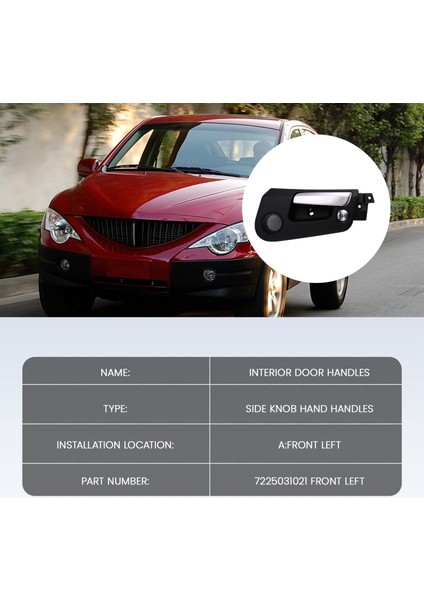 Iç Kapı Kolları Ssangyong Kyron Actyon/sports 2005-2007 Roewe W5 2011-2014 Için Yan Iç Kol 7225031021,A (Yurt Dışından)