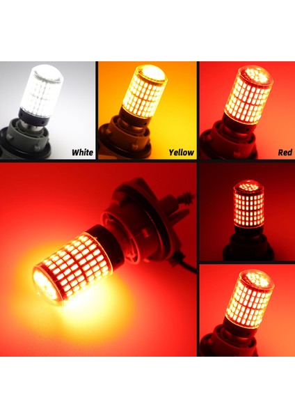 2 Adet LED Ampul 3156 P27W T25 3014 144SMD Canbus Lambası Yüksek Parlaklık Araba Arka Ampul Fren Lambaları Geri Vites Sinyal Lambası Kırmızı (Yurt Dışından)