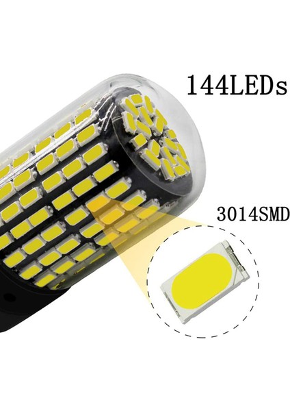 2 Adet LED Ampul 3156 P27W T25 3014 144SMD Canbus Lambası Yüksek Parlaklık Araba Arka Ampul Fren Lambaları Geri Vites Sinyal Lambası Kırmızı (Yurt Dışından)
