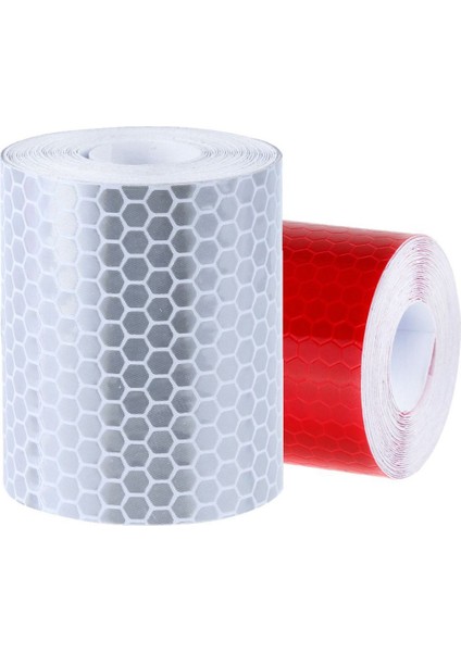 2 Adet 50MM × 3 Metre Yapışkan Bant Uyarı Bandı Reflektör Bant Güvenlik Işaretleme Bandı Beyaz ve Kırmızı (Yurt Dışından)