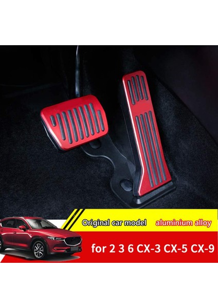 Alüminyum Alaşımlı Delme Gerektirmeyen Gaz Pedalı Kılıfları, Fren Ayak Pedalı Balataları 2 Adet (Kırmızı) Mazda 2 3 6 Cx-3 Cx-5 Cx-9 Için (Yurt Dışından) modelleri