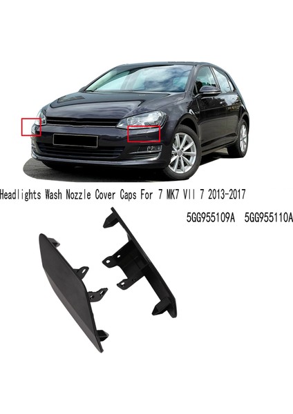 2x Ön Panel Far Yı Nozulu Kapağı Vw Golf Golf 7 Mk7 Vıı 7 2013-2017 5GG955109A 5GG955110A (Yurt Dışından)