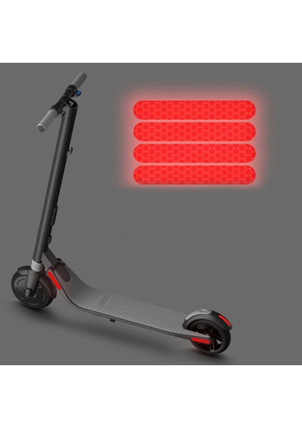 Ön Arka Jant Kapağı Koruyucu Kabuk Yansıtıcı Etiket Ninebot Max G30 Scooter Aksesuarları 4 Adet, Kırmızı (Yurt Dışından)