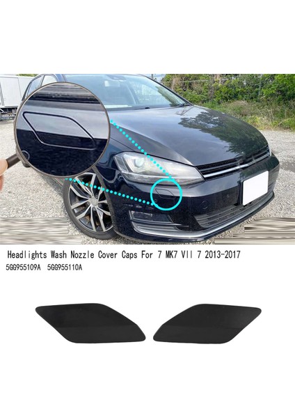 2x Ön Panel Far Yı Nozulu Kapağı Vw Golf Golf 7 Mk7 Vıı 7 2013-2017 5GG955109A 5GG955110A (Yurt Dışından)