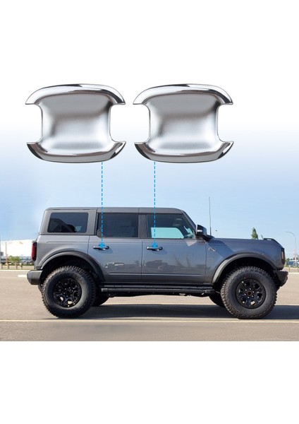 Araba Kapı Kolu Kase Kapağı Düzeltir Koruyucu Etiket Ford Bronco 2021 Için Kapı Dış Aksesuarları Krom (Yurt Dışından)