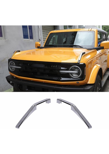 Ford Bronco 2021 2022 Aksesuarları Için Ön Motor Genişletilmiş Kapak Trim Etiket Dekoratif, Abs Gümüş (Yurt Dışından) fırsatları