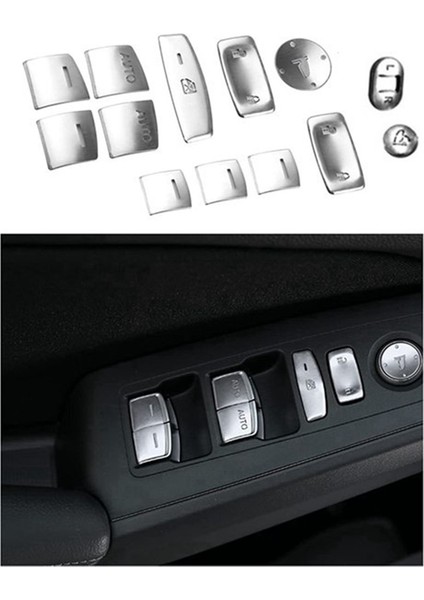 13 Adet Gümüş Pencere Camı Kaldırma Anahtarı Düğme Kapağı Trim Etiket Honda Civic 11TH Gen 2022 Için (Yurt Dışından) fiyatları