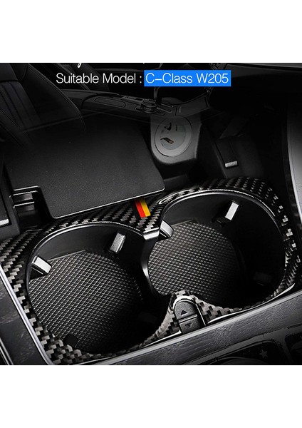 Karbon Fiber Araba Merkezi Kontrol Su Dağı Tutucu Kapak Trim Için Mercedes-Benz C Glc E Sınıfı W205 X253 W213 2015-2019 (Yurt Dışından) fırsatları