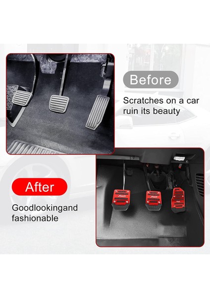 Araba Kaymaz Alüminyum Alaşımlı Pedal Pedleri, Manuel Gaz Pedalı Fren Pedalı Kapağı Evrensel Yedek Aksesuarlar, Kırmızı 3 Adet (Yurt Dışından) modelleri