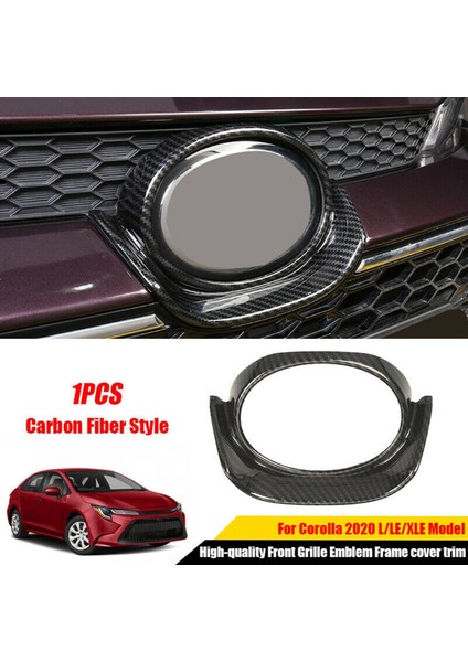 Toyota Corolla 2019-2021 Için Karbon Fiber Ön Izgara Amblemi Çerçeve Kapak Trim (Yurt Dışından)