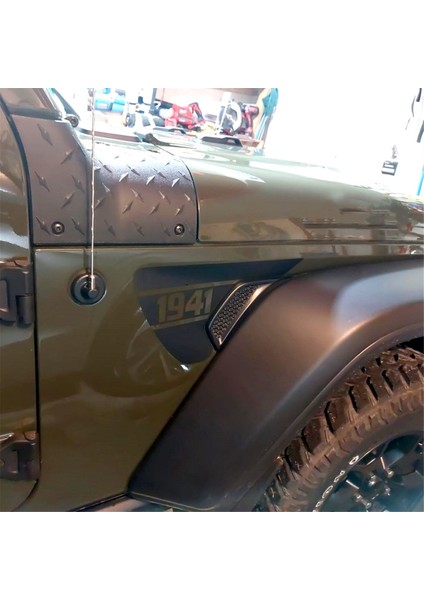 Yan Çamurluk Havalandırması 1941 Çıkartmaları, Jeep Wrangler Jl / Gladiator Jt 2018-2024 Için Önceden Kesilmiş Siyah Pvc Etiket (Yurt Dışından)