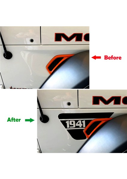 Yan Çamurluk Havalandırması 1941 Çıkartmaları, Jeep Wrangler Jl / Gladiator Jt 2018-2024 Için Önceden Kesilmiş Siyah Pvc Etiket (Yurt Dışından)