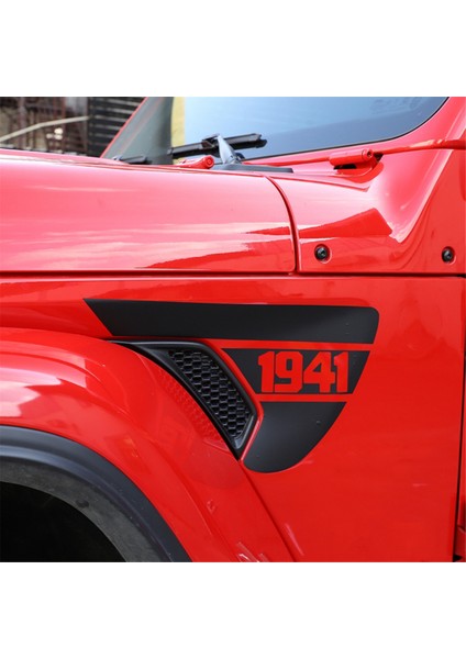 Yan Çamurluk Havalandırması 1941 Çıkartmaları, Jeep Wrangler Jl / Gladiator Jt 2018-2024 Için Önceden Kesilmiş Siyah Pvc Etiket (Yurt Dışından)