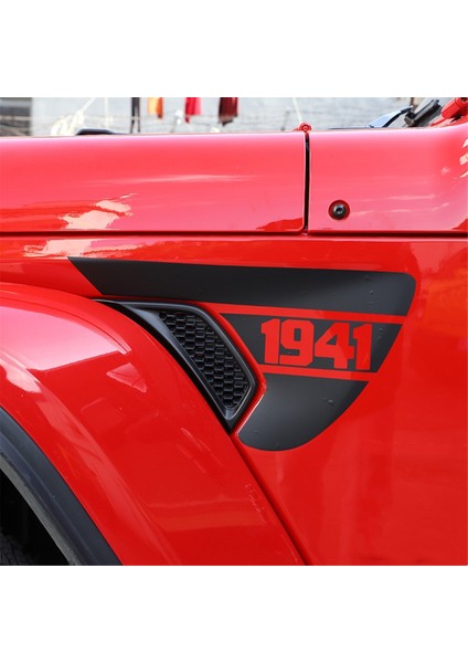 Yan Çamurluk Havalandırması 1941 Çıkartmaları, Jeep Wrangler Jl / Gladiator Jt 2018-2024 Için Önceden Kesilmiş Siyah Pvc Etiket (Yurt Dışından)