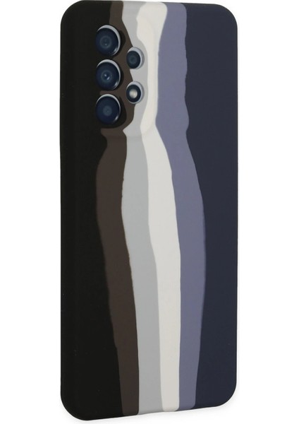 Samsung Galaxy A53 5g Kılıf Ebruli Lansman Silikon - Siyah-lacivert Mrayd