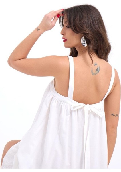 6847 Elbise-Beyaz