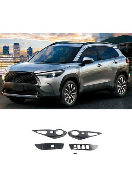 Toyota Corolla Cross 2020 2021 Için Araba Karbon Fiber Kapı Pencere Kaldırma Anahtarı Paneli Kapak Trim Aksesuarları, Sürücü Sağ (Yurt Dışından) fırsatları