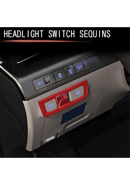 Hyundai Kona 2024+ Araba Iç Aksesuarları Kırmızı Için Araba Far Anahtarı Çerçevesi Trim Kapağı (Yurt Dışından) fiyatları