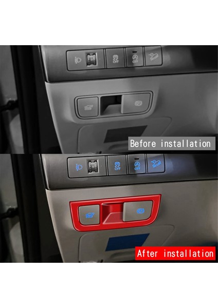 Hyundai Kona 2024+ Araba Iç Aksesuarları Kırmızı Için Araba Far Anahtarı Çerçevesi Trim Kapağı (Yurt Dışından) fırsatları