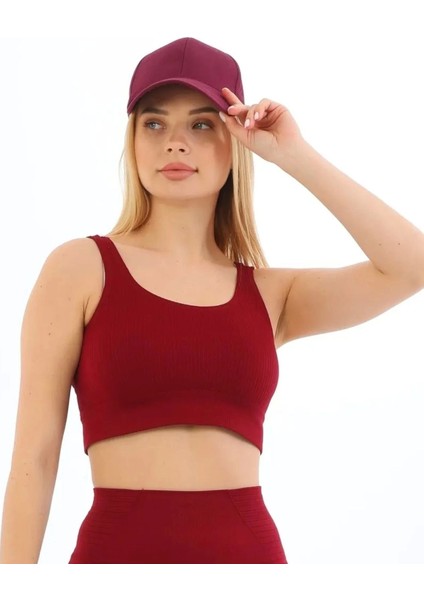 Premium Göğüs Toparlayıcı Sarkma Önleyen Spor Günlük Kalın Askılı Pedli Fitilli Crop Büstiyer