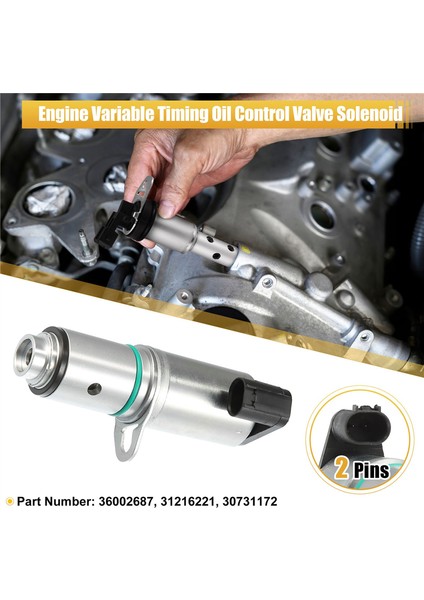 1 Çift 2 Motor Eksantrik Mili Değişken Valf Zamanlaması Solenoidi Vvt Volvo C30 C70 S40 S70 V50 V60 V70 36002687 36002688 (Yurt Dışından)