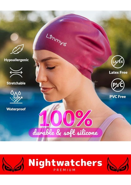 Premium Seri Su Geçirmez Silikon Yüzücü Havuz Deniz Bonesi Elastik Yüzme Şapkası 2'li Set modelleri