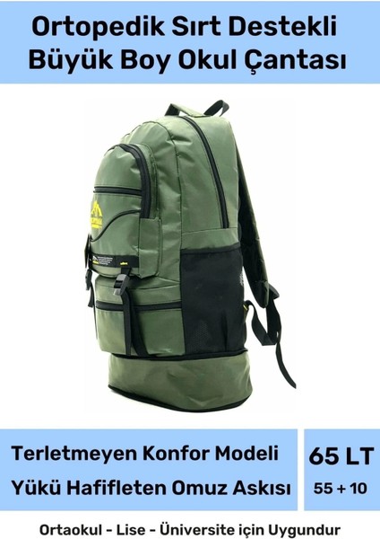 Özel Büyük Boy Ortopedik Terletmeyen Konfor Modeli Çok Gözlü Bölmeli Lise Ortaokul Okul Sırt Çantası