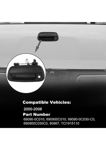 Araba Bagaj Kapağı Kolu Toyota 2000-2006 Için 690900C030 69090-0C030 690900C030 69090-0C010 Arka Kapı Kolu (Yurt Dışından) modelleri