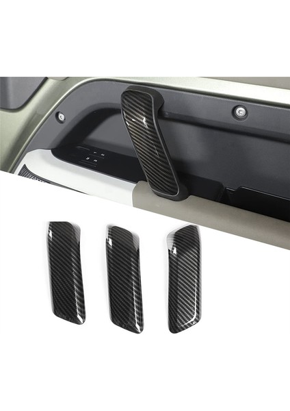 Adet Araba Iç Kapı Kolu Kapağı Trim Sticker Land Rover Defender 110 2020-2023 Iç Çekme Yüksek Versiyon Karbon (Yurt Dışından)