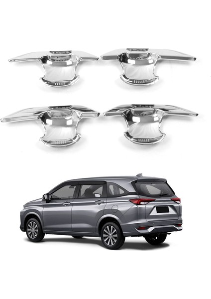 Toyota Avanza Premio Veloz Cross 2022+ Araba Kapı Kolu Kase Kapağı Trim Çerçeve Kapı Kolu Dekoratif Çıkartmalar Krom (Yurt Dışından)