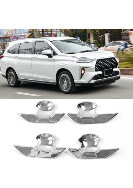 Toyota Avanza Premio Veloz Cross 2022+ Araba Kapı Kolu Kase Kapağı Trim Çerçeve Kapı Kolu Dekoratif Çıkartmalar Krom (Yurt Dışından)