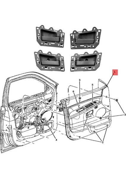 1 Takım 4 Adet Araba Iç Kapı Kolu Jeep Grand Cherokee 2005-2011 (Yurt Dışından)