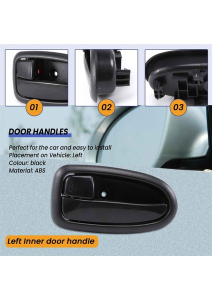 Hyundai Matrix Lavita 2001-2010 Için Siyah Iç Kapı Kolu Tutacağı 82610-17010 Sol (Yurt Dışından)