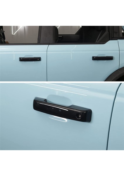 Araba Kapı Kolu Kapağı Eklentileri + Ford Bronco 2021 2022 2023 4 Kapı Aksesuarları Için Kapı Kasesi Kapağı Kiti, Abs Siyah (Yurt Dışından)