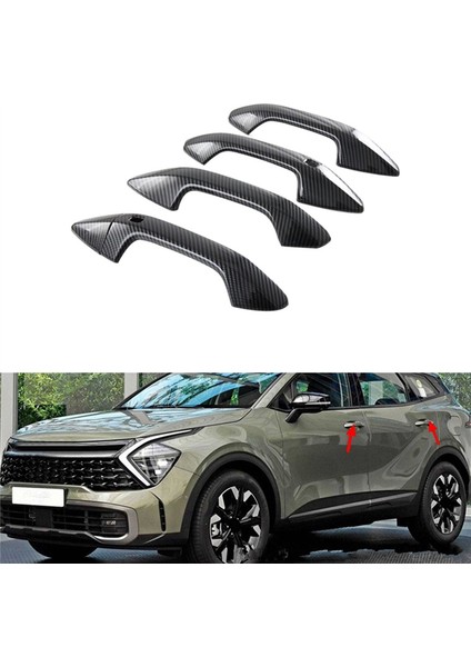 Abs Karbon Fiber Dış Kapı Kolu Çekmece Kapağı Trim Sticker Kia Sportage Nq5 2021-2023 Akıllı Anahtar Deliği Lhd (Yurt Dışından) modelleri
