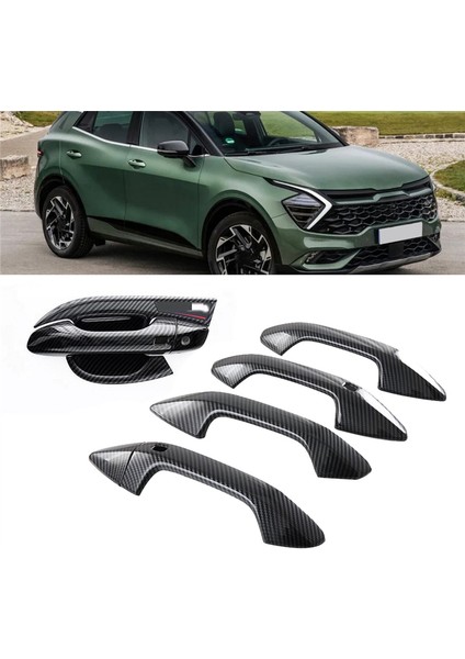 Abs Karbon Fiber Dış Kapı Kolu Çekmece Kapağı Trim Sticker Kia Sportage Nq5 2021-2023 Akıllı Anahtar Deliği Lhd (Yurt Dışından) fırsatları