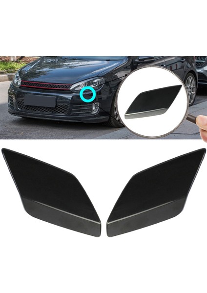 Adet Sol + Sağ Ön Tampon Far Yı Memesi Jet Kapak Kapakları Golf Vı 6 Için Mk6 5K0955109C 5K0955110C Hiçbir Boya (Yurt Dışından)