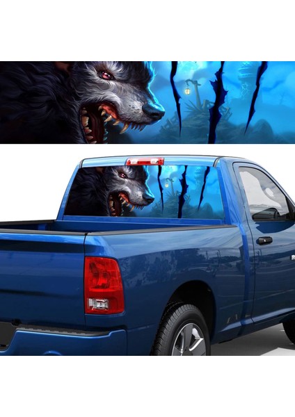Kurt Totem Kamyon Jeep Suv Pikap 3D Arka Cam Çıkartma Dekor Arka Pencere Camı Posteri 168X74 cm (Yurt Dışından) fırsatları