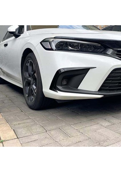 Araba Ön Tampon Splitter Spoiler Sis Lambası Canard Honda Civic 11TH Nesil 2021+ Parlak Siyah (Yurt Dışından)