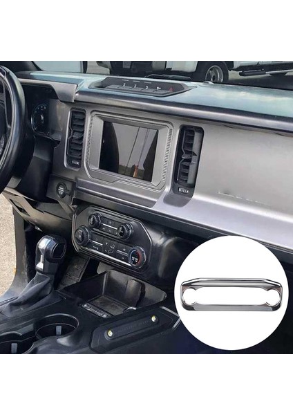 Ford Bronco 2021 Için Merkezi Konsol CD Paneli Çerçeve Dekorasyon Kapak Trim Araba Navigasyon Çerçeve Araba Etiket Mat Karbon (Yurt Dışından)