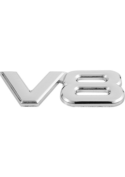 3D Gümüş Oto Motor V8 Araba Arka Amblem Çıkartması Rozet Etiket 7.5x3.5 cm (Yurt Dışından)