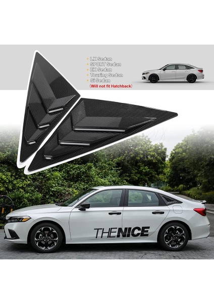 Arka Yan Pencere Panjurları Üçgen Pencere Camı Panjur Honda Civic Sedan 11TH 2022 2023 - Abs Karbon Fiber (Yurt Dışından) modelleri