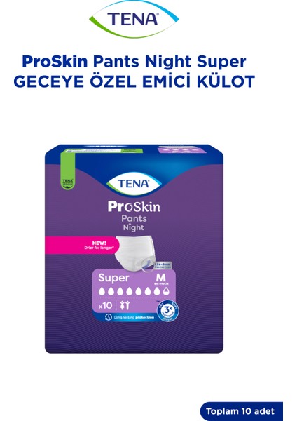 Proskin Pants Night Medium Orta Beden Gece Için Süper Emici Külot 10 Lu Paket