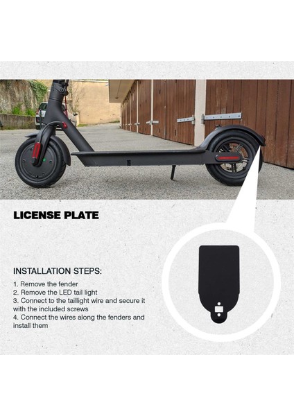 Plaka Xiaomi M365 Elektrikli Scooter Plaka Tutucu Uyarı Işareti Scooter Kaykay Aksesuarları Siyah (Yurt Dışından) modelleri
