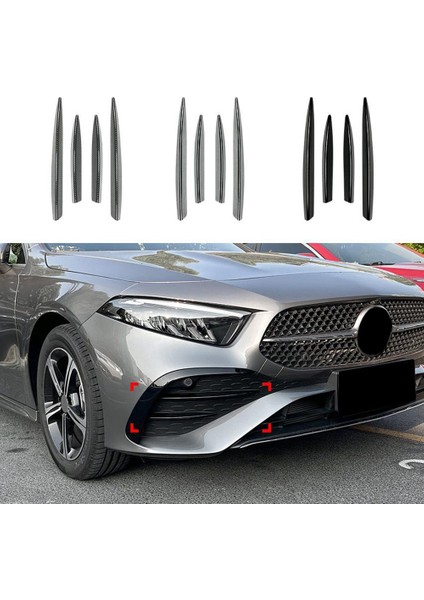 Parlak Siyah Ön Tampon Dudak Ön Izgara Trim Için Benz A Sınıfı W177 A180 2023+ Amg 2018+ Araba Spoiler Etiket (Yurt Dışından)