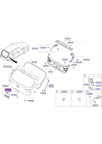 Araba Hatchback Bagaj Açma Düğmesi Anahtarı Hyundai I30 N 2017-2023 81260G3000 (Yurt Dışından)