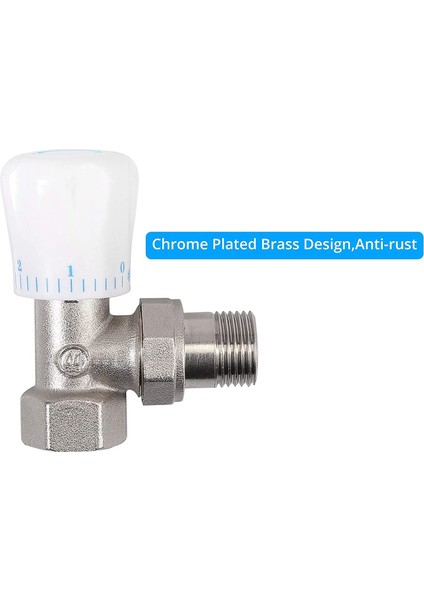 Termostatik Radyatör Vanası 2 Adet 15MM x 1/2 Inç Termostatik Açı Trv Termostatik Radyatör Vanası Ev Ofis Için (Yurt Dışından)
