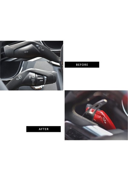Ford Mustang 2015-2022 Için Araba Ön Cam Silecek Kolu Kapağı Dekor Sticker Döşeme Sinyal Kolu Anahtarı, Kırmızı Karbon Fiber (Yurt Dışından) modelleri