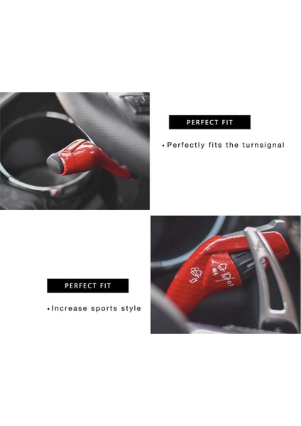 Ford Mustang 2015-2022 Için Araba Ön Cam Silecek Kolu Kapağı Dekor Sticker Döşeme Sinyal Kolu Anahtarı, Kırmızı Karbon Fiber (Yurt Dışından) fırsatları