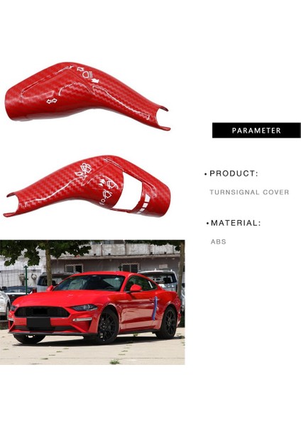 Ford Mustang 2015-2022 Için Araba Ön Cam Silecek Kolu Kapağı Dekor Sticker Döşeme Sinyal Kolu Anahtarı, Kırmızı Karbon Fiber (Yurt Dışından) indirimleri